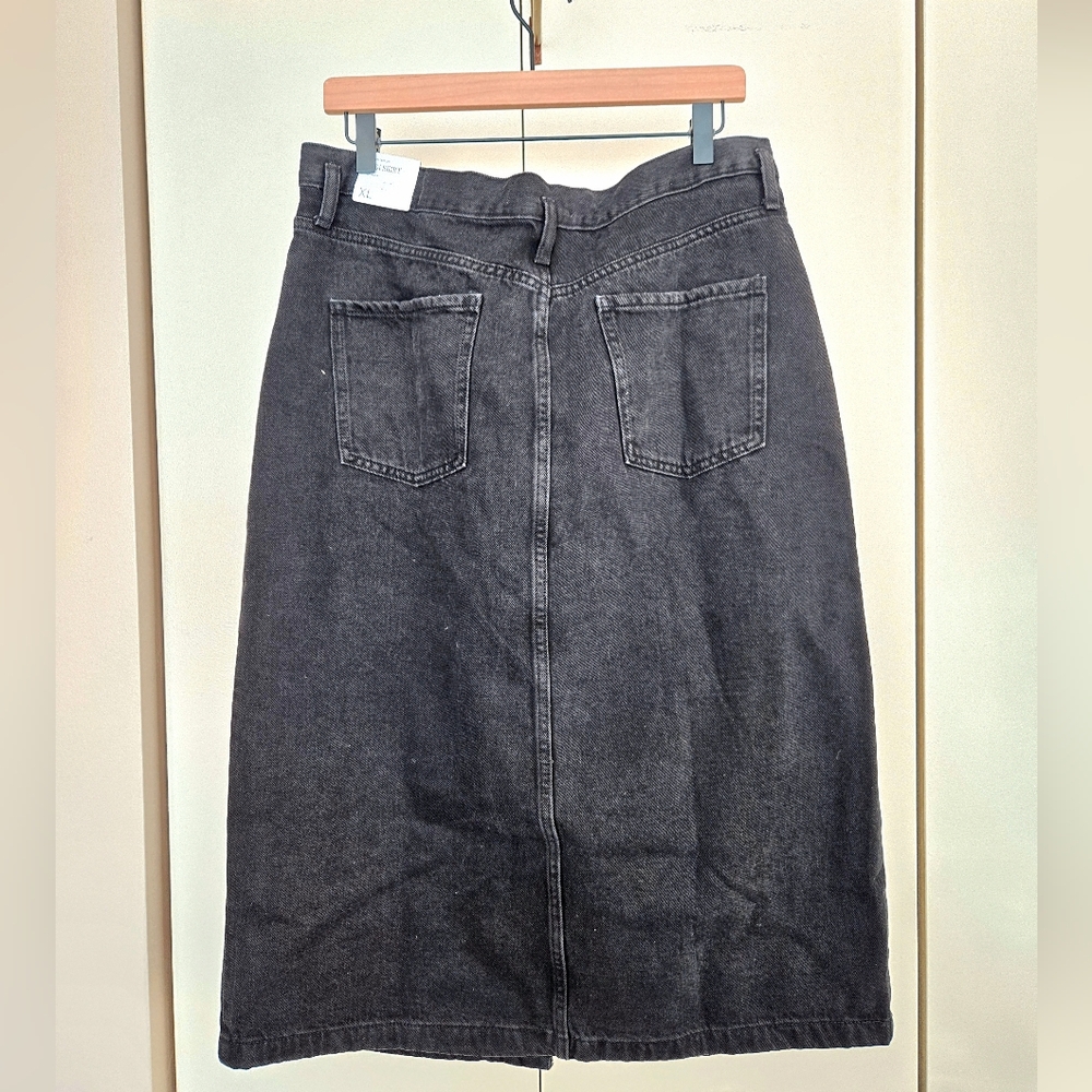 Mango Charcoal Denim Midi Skirt - Picture 2 of 2